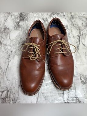 Curt & Larson Men's Brown faux Leather Derby Shoes  Lace-Up Comfort size 10.5